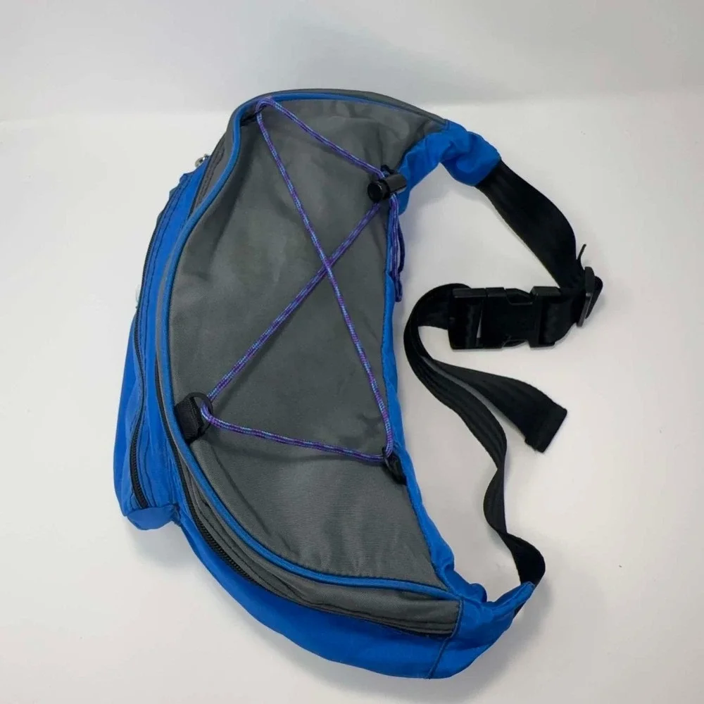 VTG LL Bean Waist Pack Blue Gray Purple Gorpcore Hiking Deluxe Medium Fanny Pack